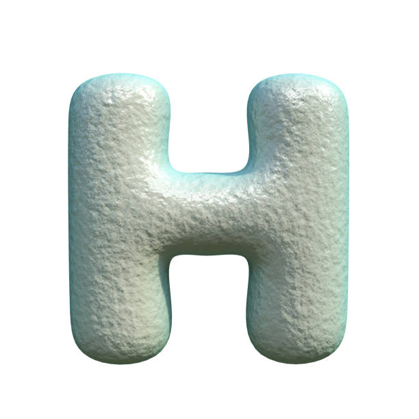 회색 파란색 점토 글꼴 문자 h 3d - letter h alphabet three dimensional shape green 뉴스 사진 이미지