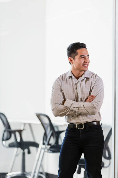 Young Vietnamese businessman in office