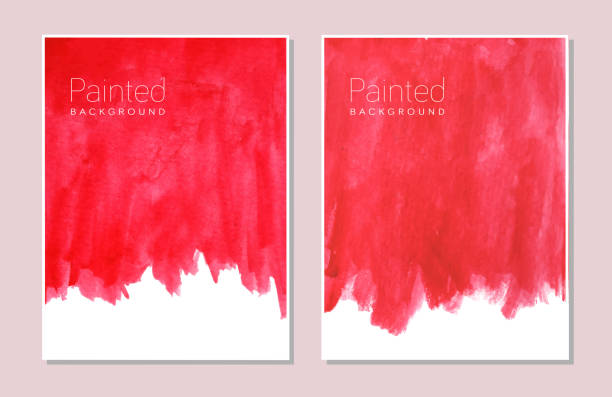 red paint watercolor background textured design red texture stock illustrations