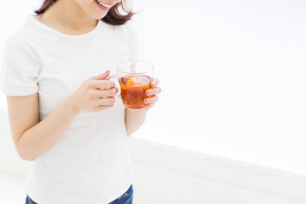 woman who drink tea ,hand,