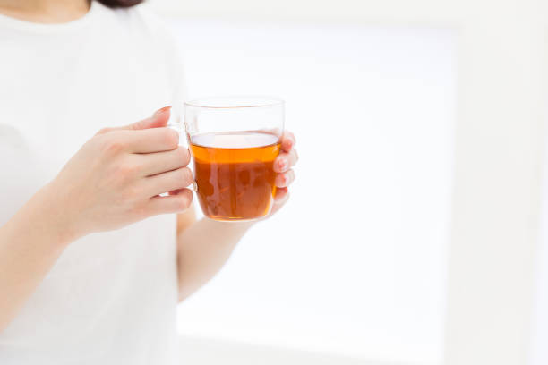woman who drink tea ,hand,