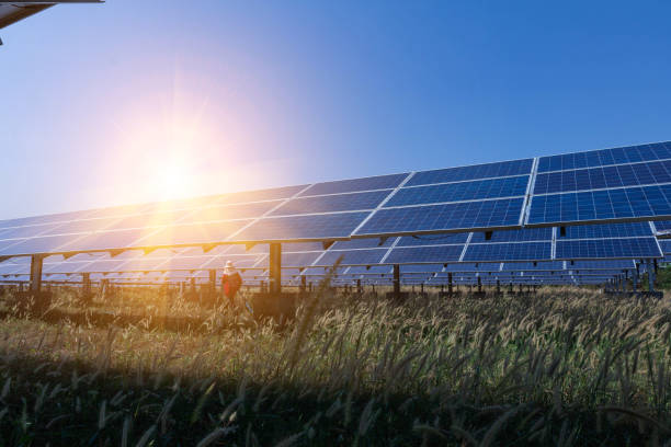 istock Solar panel, alternative electricity source - concept of sustainable resources, And this is a new system that can generate electricity more than the original, This's the sun tracking systems 1095712542