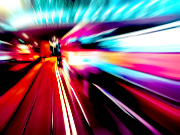 istock Abstract image of night traffic light trails in the city 1095736192
