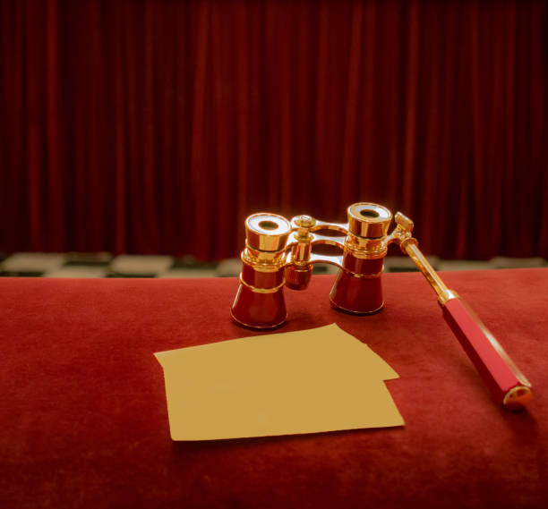 Vintage opera glasses in theatre