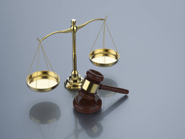 istock Law scale with gavel judge 1095748622