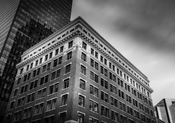 Historical Black and White Skyscraper, Calgary, Alberta, Canada