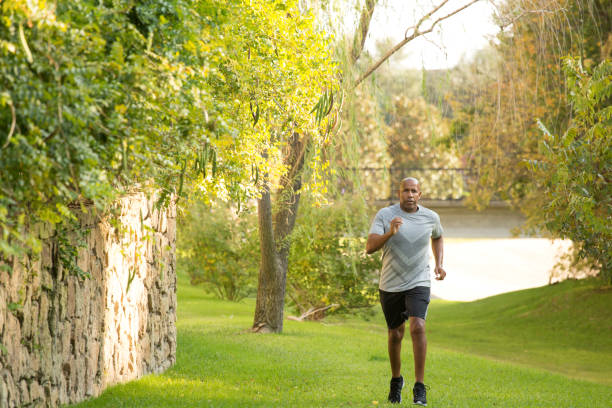 istock Fit African American man running. 1095777502