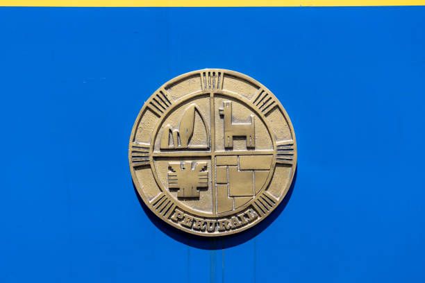 Cusco, Peru - October 17, 2018 : Peru Rail Train Logo. Peru Rail Train Station in Machu Picchu,After arriving from Cusco, visitors need to transfer to the bus to reach Machu Picchu Historical Place.