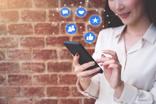 istock Woman using smartphone. Social media concept 1095797842