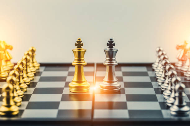 istock Chess board game Strategy,Planning and Decision concept,business solutions for success. 1095800178