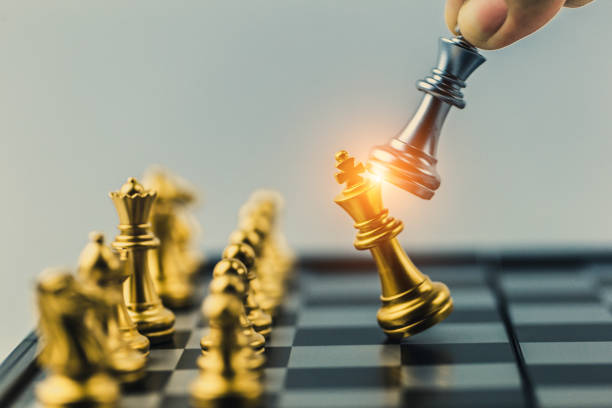 istock Chess board game Strategy,Planning and Decision concept,business solutions for success. 1095800262