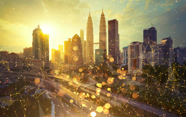 Smart Cityscape With Wireless Network Stock Photo - Download Image Now -  Financial Technology, Malaysia, Gold Colored - iStock