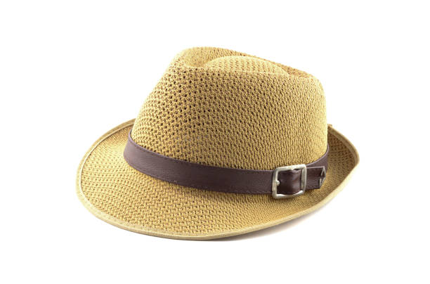 istock Vintage Straw hat fasion  isolated on white background. 1095803466