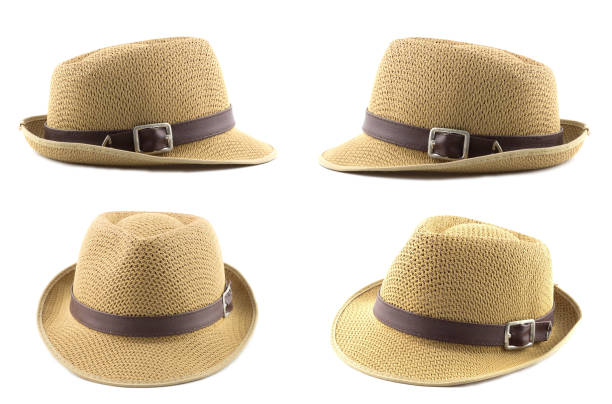 istock Vintage Straw hat fasion  isolated on white background. 1095803478