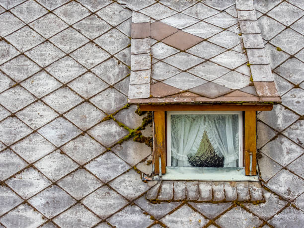 Rustic window in a small town in the Mostviertel area of Austria