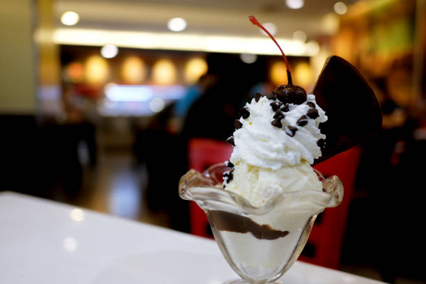 istock Ice cream on a wooden table 1095813614