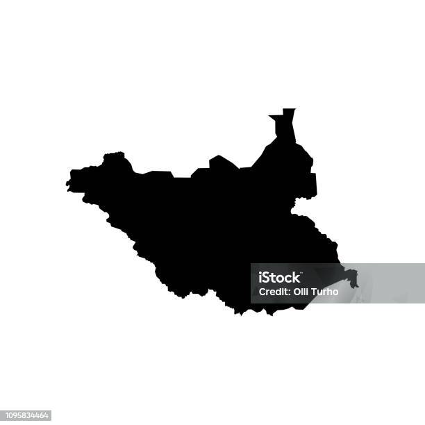 Vector Isolated Illustration Of Political Map African State South Sudan Stock Illustration - Download Image Now