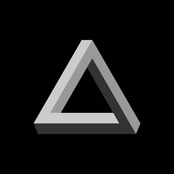 penrose trojúhelník - möbiova páska stock ilustrace