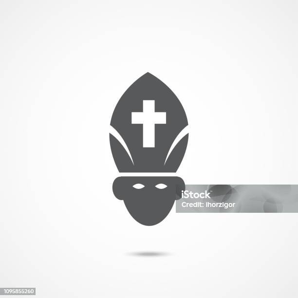 Pope Flat Icon Stock Illustration - Download Image Now - Bishop - Clergy, Pope, Logo