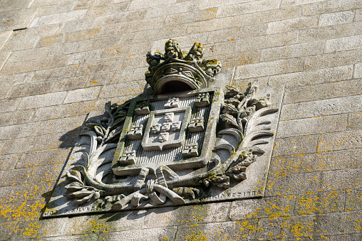 Porto historical shield placed on the famous bridge Ponte Luis I