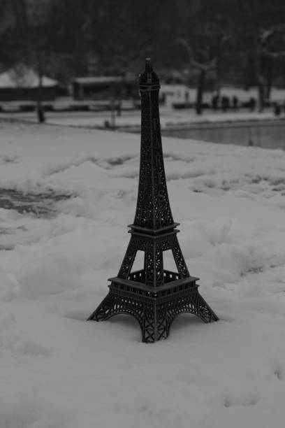 istock Eiffel tower at black and white September 30, 2018 in Paris. Night in Paris with Eiffel tower, most visited monument of France with 200.000.000 visit 1095869890