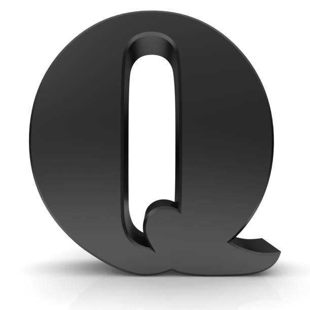 istock 3d letter q black alphabet sign on white background 1095873710