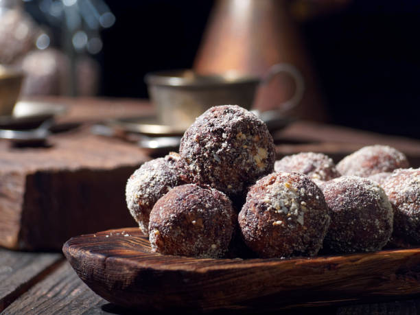 istock Vegan chocolate truffles and coffee 1095883912