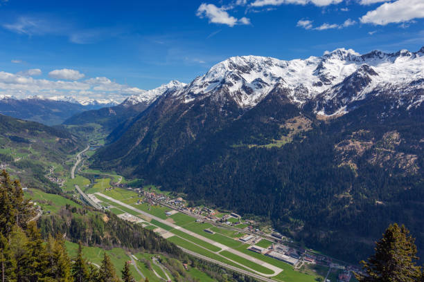 istock Small airport among highest mountains 1095889930