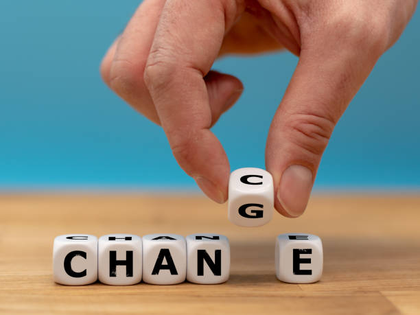 istock Hand flips a dice and changes the word 