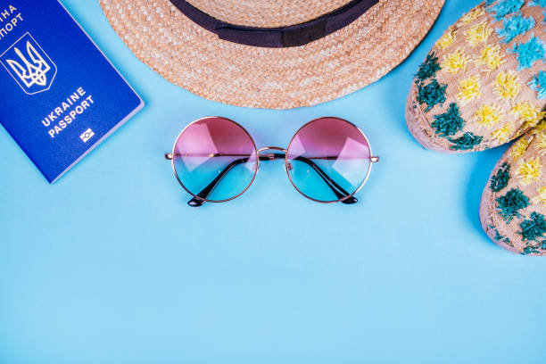 istock Travel flatlay with passport 1095916326