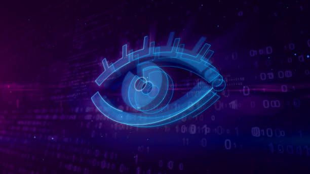 istock Cyber spying digital concept with spy eye 3D illustration 1095920028