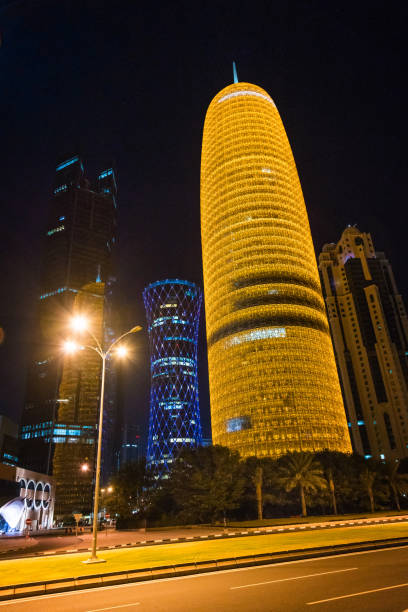 istock Skyline of Doha, Qatar at night 1095920312
