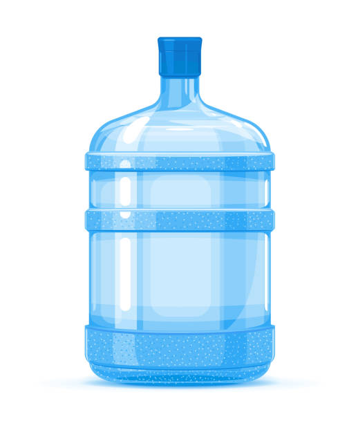 Plastic water bottle container vector art illustration