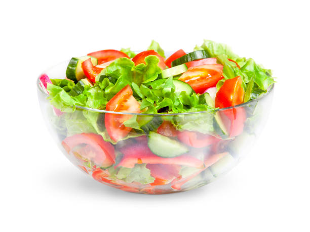 istock Vegetable salad in glass bowl.isolated 1095949292