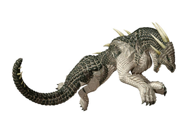istock 3D illustration fantasy dragon on white 1095960836