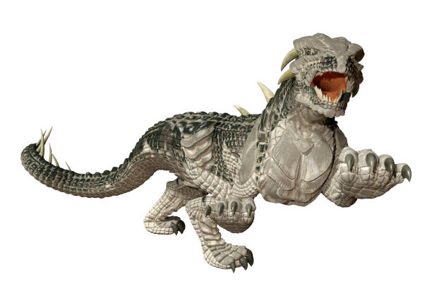 istock 3D illustration fantasy dragon on white 1095960838