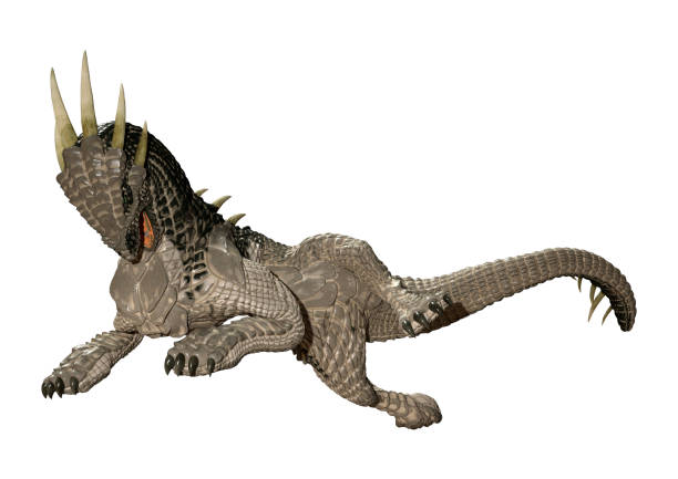 istock 3D illustration fantasy dragon on white 1095960894