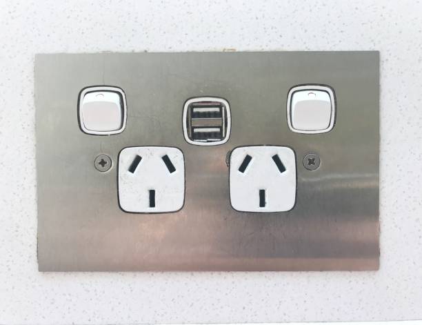Australian electrical power point with USB charger ports