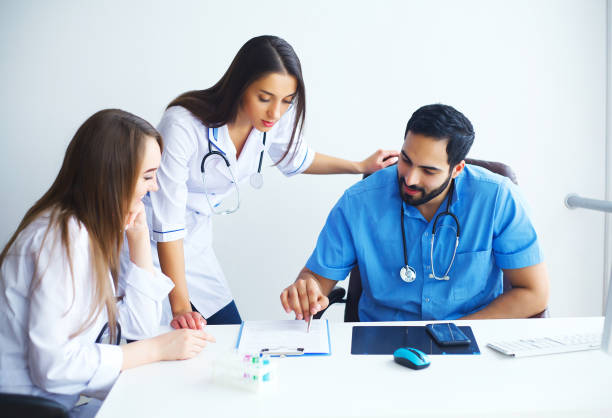istock Happy Successful Medical Team work together in hospital 1095963942