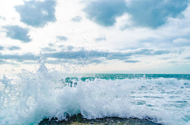 istock Splashing wave on the Black sea. 1095973346