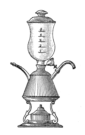 Antique old French engraving illustration: Coffee pot