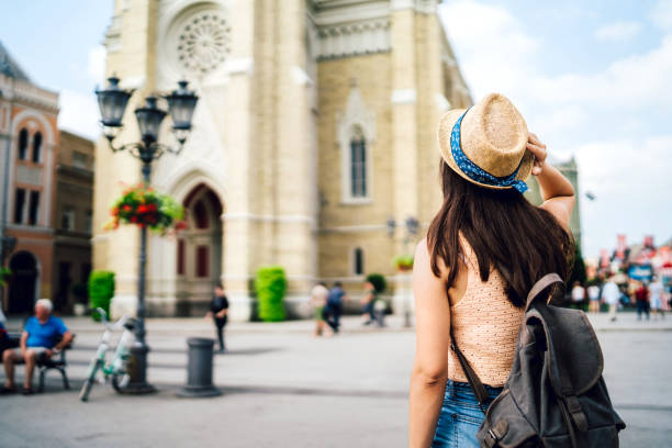 istock Female tourist exploring city 1095974316