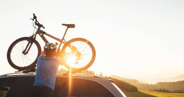 istock Man cyclist veared in cycling clothes and protective helmet inst 1095976064