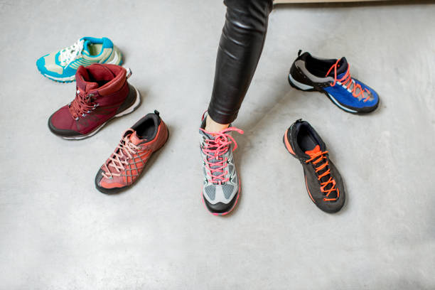 istock Trying different trail shoes for hiking 1095983666