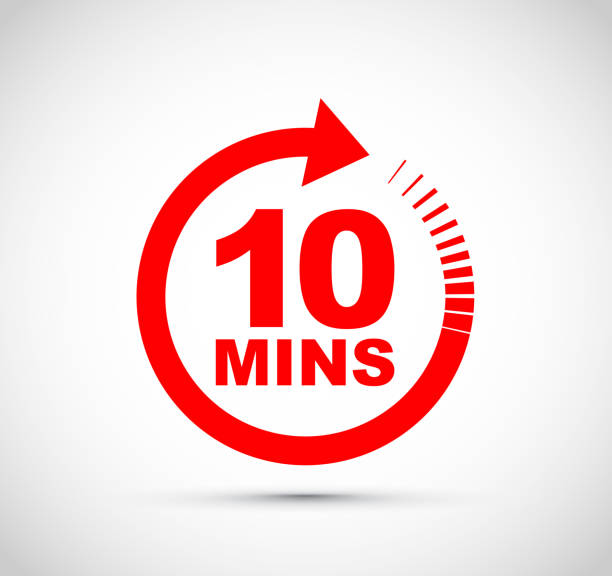 ilustrações de stock, clip art, desenhos animados e ícones de ten minutes icon - 10 speed