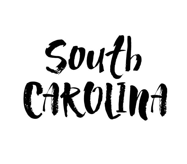 istock Handwritten American state name South Carolina. Calligraphic element for your design. Modern brush calligraphy. Vector 1095986168