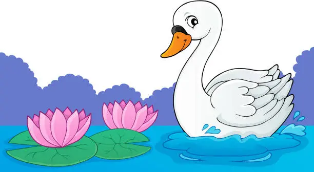 Vector illustration of Swan theme image 1