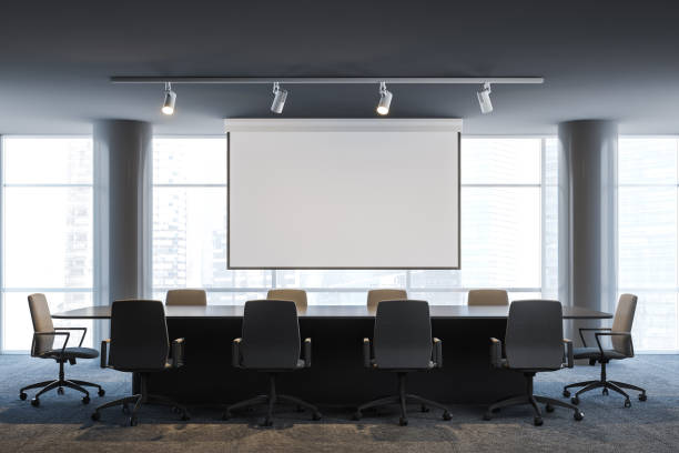 istock Office meeting room with poster 1095986816