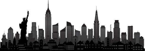 illustrations, cliparts, dessins animés et icônes de new york (tous les bâtiments sont mobiles et complète) - chrysler building