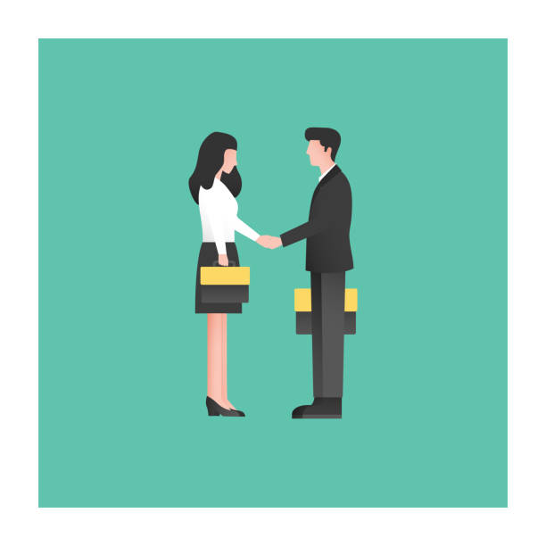 значок соглашения - businessman two people business person handshake stock illustrations